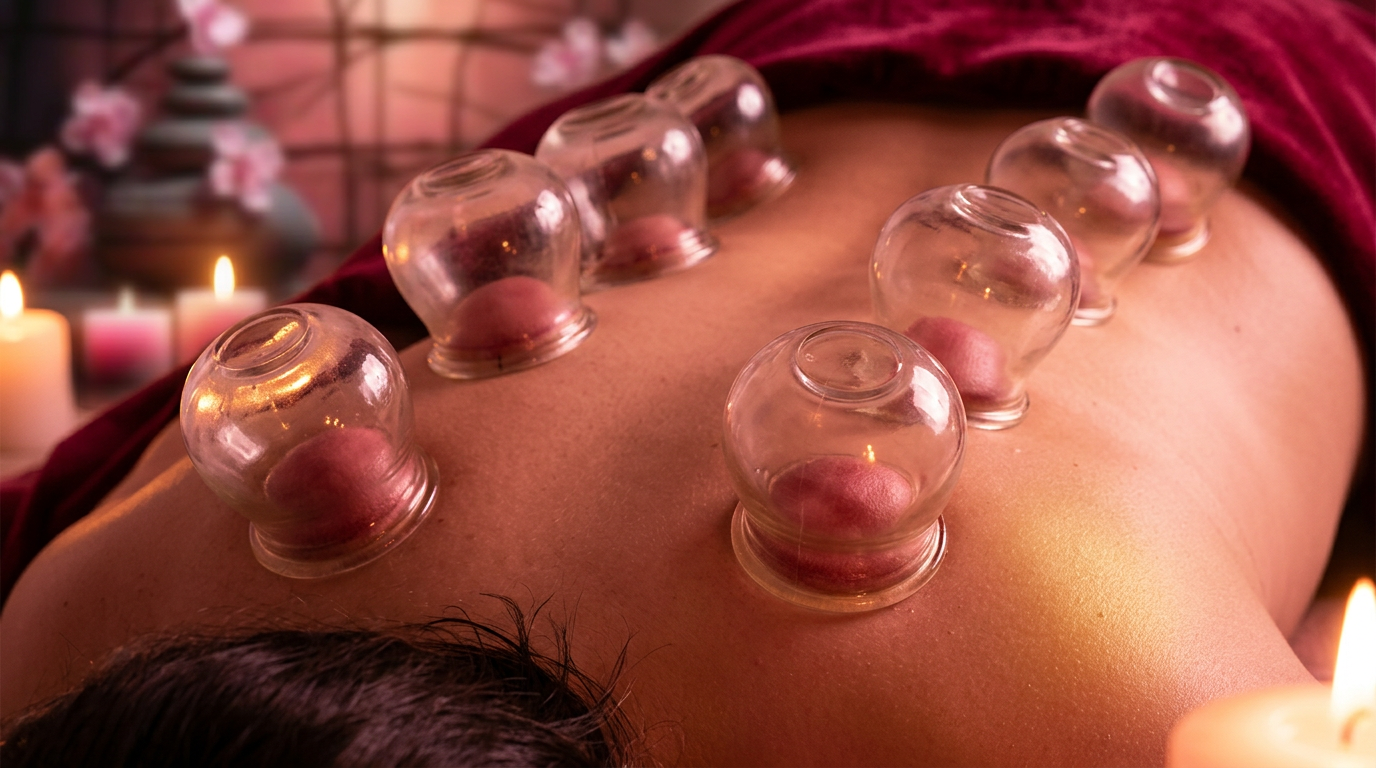 Ambiance zen avec pierres et ventouses